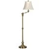62 in. Antique Brass Floor Lamp with White Fabric Shade by StyleCraft
