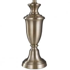 30.5 in. Antique Brass Table Lamp with White Softback Silk Fabric Shade by StyleCraft -StyleCraft Shop antique brass stylecraft table lamps l323407ds 4f 1000