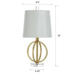 20 in. Antique Gold Table Lamp with Heavy White Hardback Fabric Shade by StyleCraft -StyleCraft Shop antique gold stylecraft table lamps l25900cds fa 1000