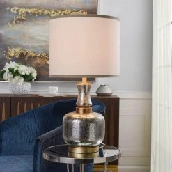 32 in. Antique Silver/Copper Table Lamp with White Styrene Shade by StyleCraft -StyleCraft Shop antique silver copper stylecraft table lamps l315437ds 31 1000
