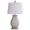 30 in. Basilica Sky Table Lamp with White Hardback Fabric Shade by StyleCraft