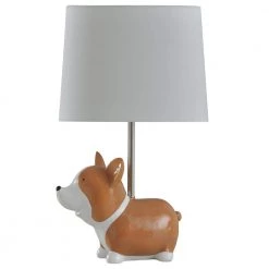 Corgi 18 in. Beige, White Accent Table Lamp by StyleCraft