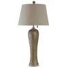 40 in. Bellevue Silver Table Lamp with White Hardback Fabric Shade by StyleCraft