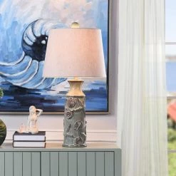 29 in. Blue Bay Table Lamp with Coastal Starfish and Shells by StyleCraft -StyleCraft Shop blue bay stylecraft table lamps l39129ds 31 1000
