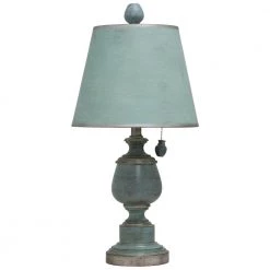 24.5 in. Blue Table Lamp with Chelsea Blue Hardback Fabric Shade by StyleCraft