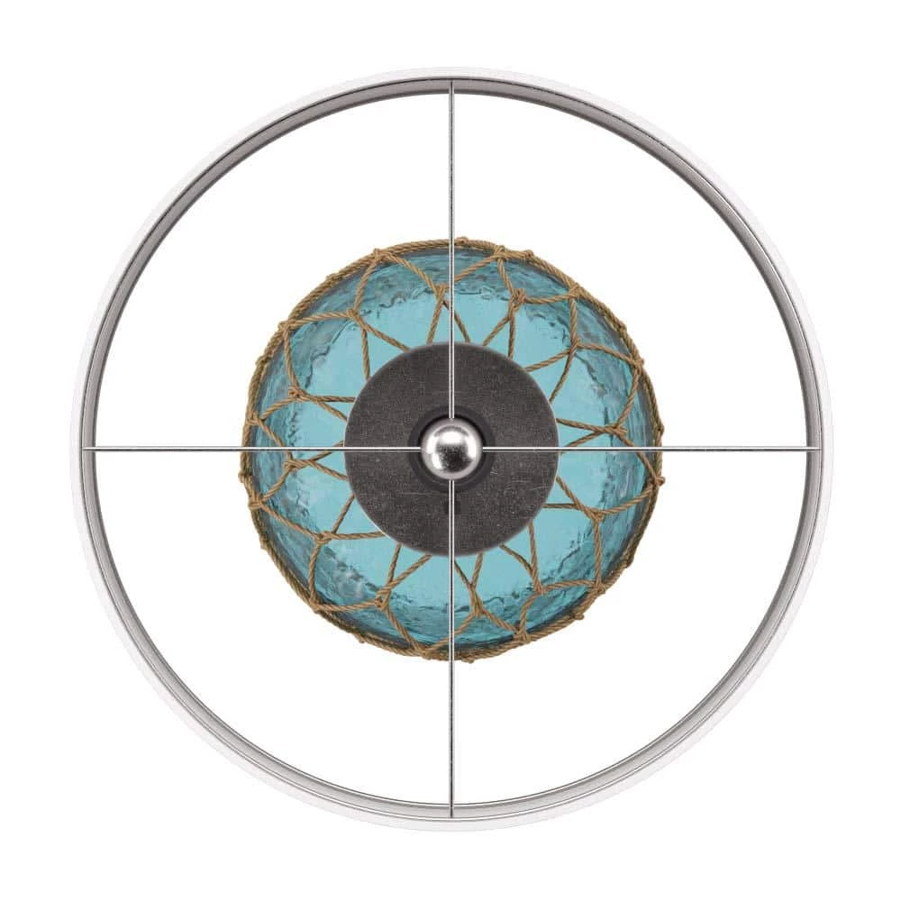 30.3 in. Blue Table Lamp with Off-White Hardback Fabric Shade by StyleCraft 4 30.3 in. Blue Table Lamp with Off-White Hardback Fabric Shade by StyleCraft - Image 2