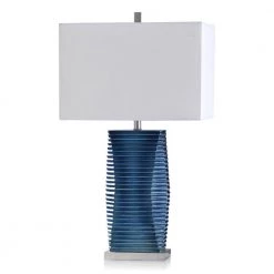 Thame 31.5 in. Blue Table Lamp with Steel Base by StyleCraft