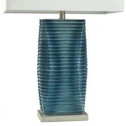 Thame 31.5 in. Blue Table Lamp with Steel Base by StyleCraft -StyleCraft Shop blue stylecraft table lamps l330521ds fa 1000