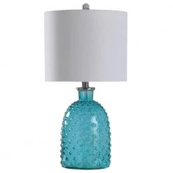 Textured 24 in. Bright Blue Bedside Lamp by StyleCraft