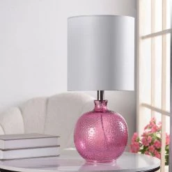 20 in. Bright Purple Table Lamp with White Hardback Fabric Shade by StyleCraft -StyleCraft Shop bright purple stylecraft table lamps l13168ads 31 1000