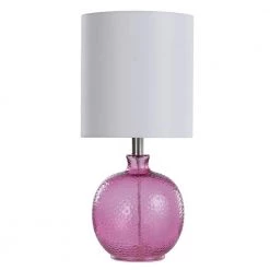 20 in. Bright Purple Table Lamp with White Hardback Fabric Shade by StyleCraft