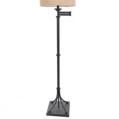 64 in. Bronze Metal Indoor Floor Lamp with Burlap Fabric Shade by StyleCraft -StyleCraft Shop bronze metal stylecraft floor lamps l73880ds 4f 1000