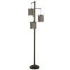 72 in. Bronze Floor Lamp with Brown Rattan Hardback Fabric Shade by StyleCraft