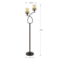 68 in. Bronze Floor Lamp with Amber Glass Shade by StyleCraft -StyleCraft Shop bronze stylecraft floor lamps l74001ds fa 1000