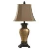 30 in. Brown/Bronze/Gold/Amber Table Lamp with Taupe Fabric Shade by StyleCraft