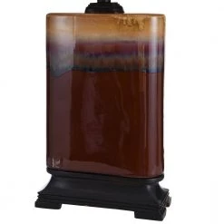 Reactive Glaze 31.5 in. Burnt Red Orange and Neutral Reactive Glazed Ceramic Bedside Lamp by StyleCraft -StyleCraft Shop burnt red orange and neutral reactive glazed ceramic stylecraft table lamps l31423ds 4f 1000