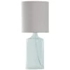 21.5 in. Clear Table Lamp with White Hardback Fabric Shade by StyleCraft