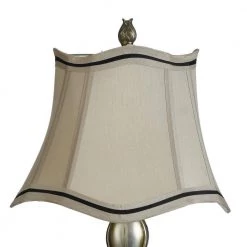 30 in. Comono Silver Table Lamp with Ivory Fabric Shade by StyleCraft -StyleCraft Shop comono silver stylecraft table lamps l3 1098ds 1f 1000