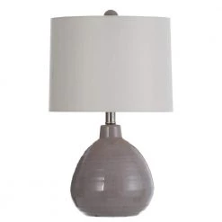 Cameron - Table Lamp - Cool Gray Finish - White Linen Shade by StyleCraft