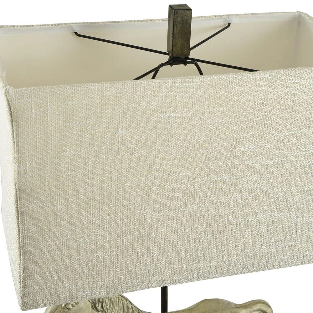 31 in. Dapple Gray Table Lamp with Natural Linen Softback Fabric Shade by StyleCraft 7 31 in. Dapple Gray Table Lamp with Natural Linen Softback Fabric Shade by StyleCraft - Image 5