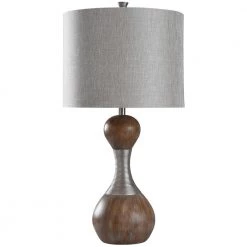 Bolton 33 in. Dark Brown, Silver Table Lamp by StyleCraft