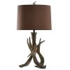 Dalton 32 in. Dark Brown Table Lamp with Chocolate Hardback Fabric Shade by StyleCraft