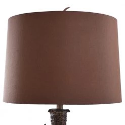 Dalton 32 in. Dark Brown Table Lamp with Chocolate Hardback Fabric Shade by StyleCraft -StyleCraft Shop dark brown stylecraft table lamps l36613ds fa 1000