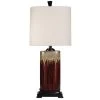 32 in. Dark Red/Tan Glaze Table Lamp with White Fabric Shade by StyleCraft 2 32 in. Dark Red/Tan Glaze Table Lamp with White Fabric Shade by StyleCraft -StyleCraft Shop dark red and tan glaze stylecraft table lamps l34377ds 64 1000