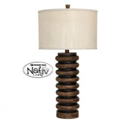 Table Lamp 35 in. Dark Teak Table Lamp by StyleCraft
