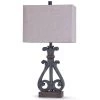 Brampton 33 in. Distressed Blue Open Scroll Design Table Lamp by StyleCraft