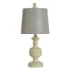 24.75 in. Distressed Gray/Cream Table Lamp with Heather Gray Hardback Fabric Shade by StyleCraft