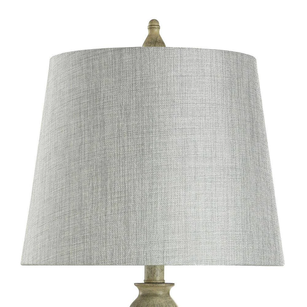 25 in. Distressed Gray/Cream Table Lamp with Gray/Cream Hardback Fabric Shade by StyleCraft 5 25 in. Distressed Gray/Cream Table Lamp with Gray/Cream Hardback Fabric Shade by StyleCraft - Image 3