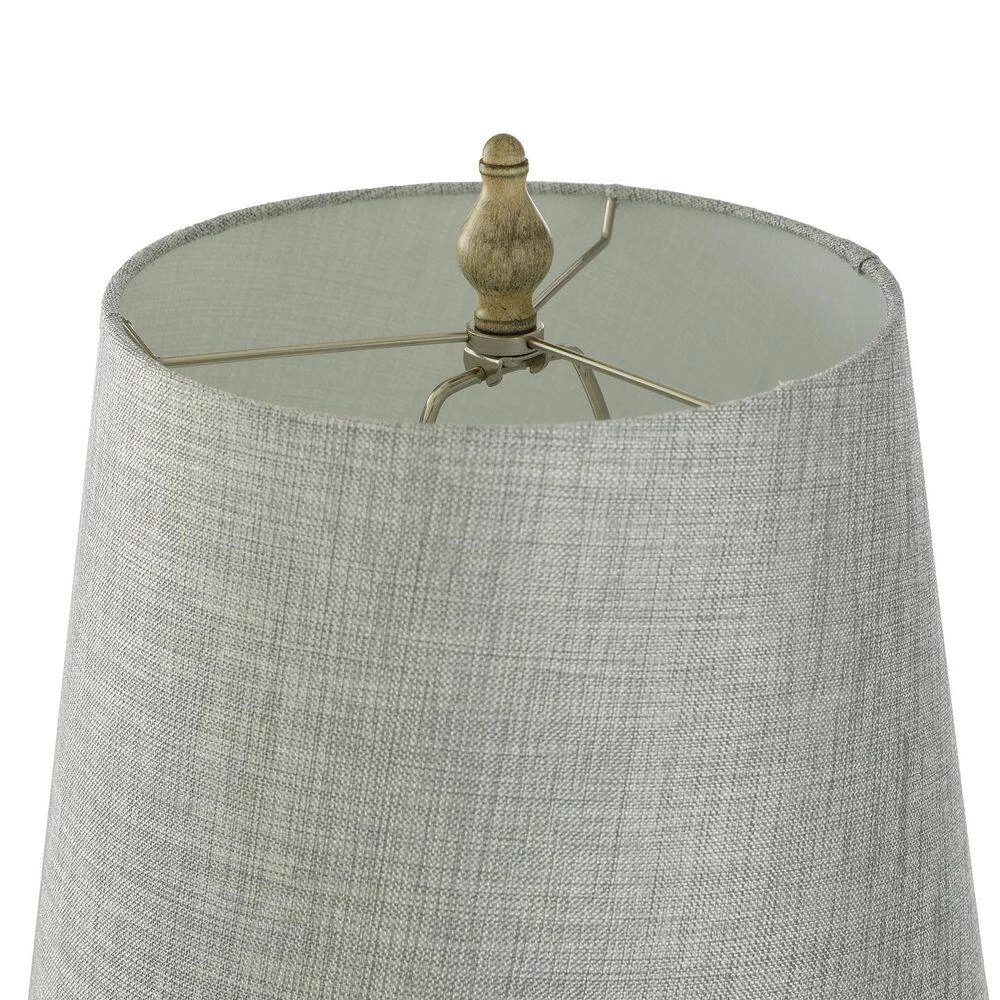 25 in. Distressed Gray/Cream Table Lamp with Gray/Cream Hardback Fabric Shade by StyleCraft 6 25 in. Distressed Gray/Cream Table Lamp with Gray/Cream Hardback Fabric Shade by StyleCraft - Image 4