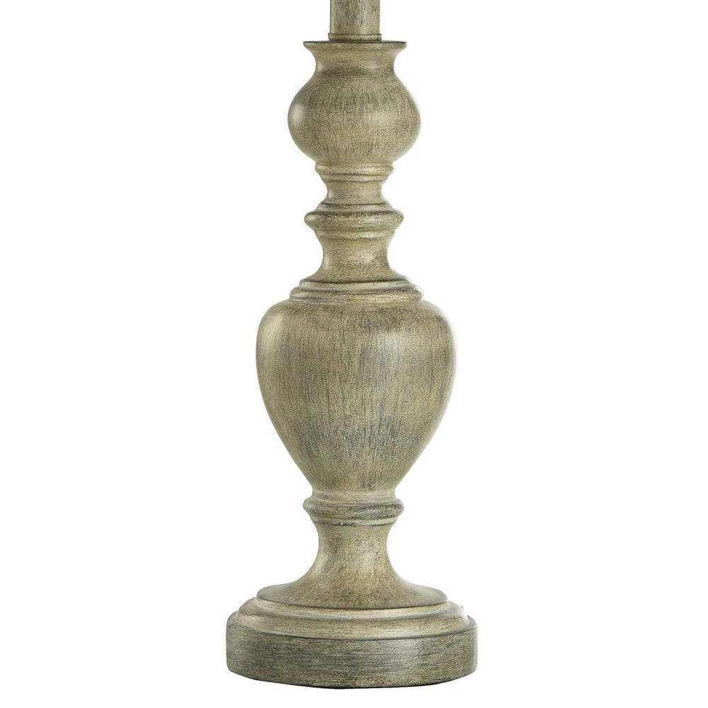 25 in. Distressed Gray/Cream Table Lamp with Gray/Cream Hardback Fabric Shade by StyleCraft 4 25 in. Distressed Gray/Cream Table Lamp with Gray/Cream Hardback Fabric Shade by StyleCraft - Image 2