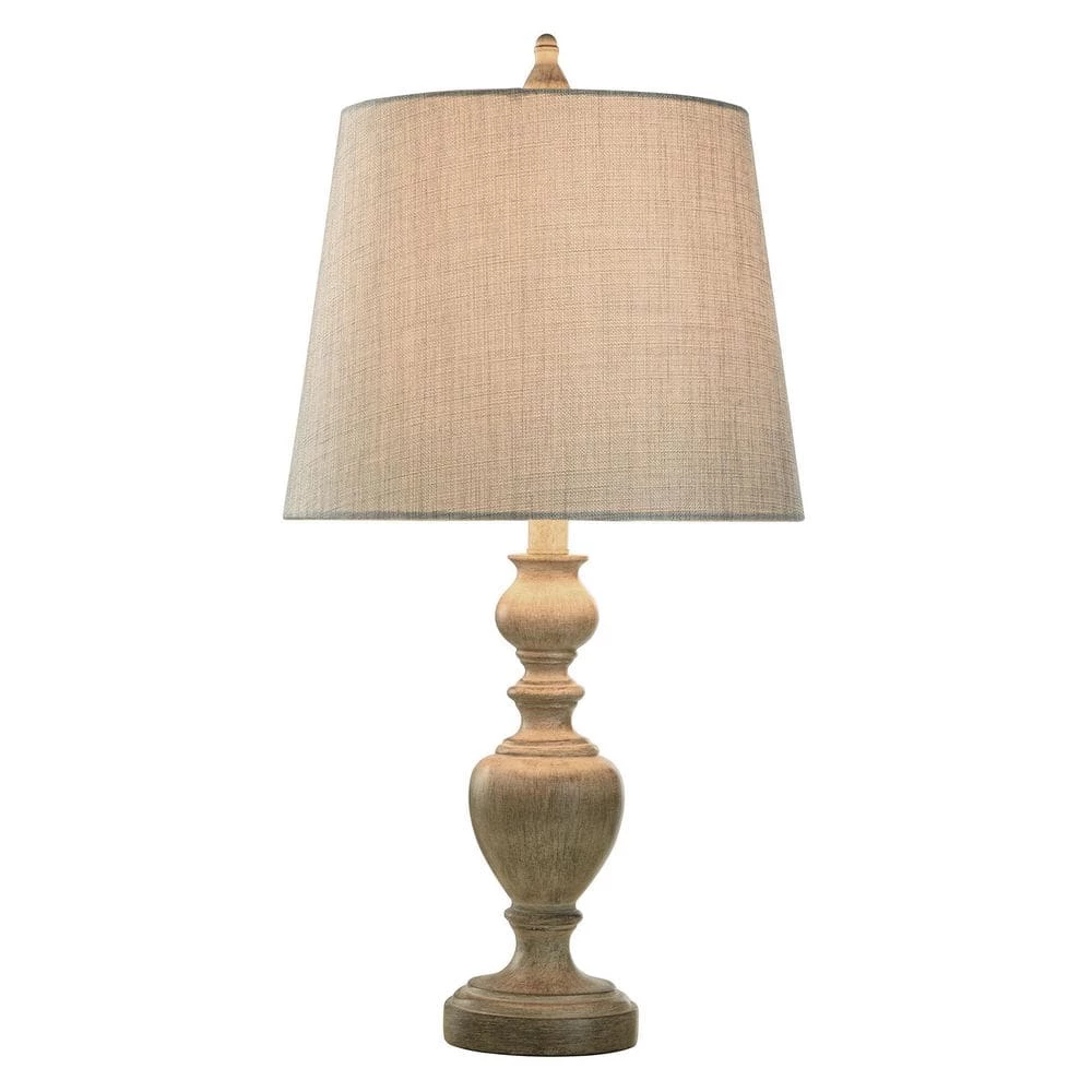 25 in. Distressed Gray/Cream Table Lamp with Gray/Cream Hardback Fabric Shade by StyleCraft 7 25 in. Distressed Gray/Cream Table Lamp with Gray/Cream Hardback Fabric Shade by StyleCraft - Image 5