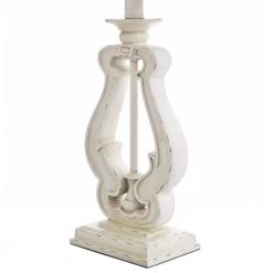 27 in. Distressed White Table Lamp with Textured Beige/Gray Hardback Fabric Shade by StyleCraft -StyleCraft Shop distressed white stylecraft table lamps l215321cds 4f 1000