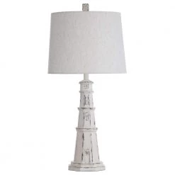Berwyn 33 in. Distressed White Lighthouse Table Lamp by StyleCraft