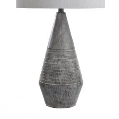 31 in. Faux Wood Poly Resin Gray Finished Lamp Body Base Indoor Table Lamp with Fabric Shade by StyleCraft -StyleCraft Shop faux wood poly resin gray finished lamp body base stylecraft table lamps l330771ds 4f 1000