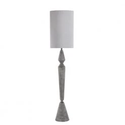 67 in. Gray Faux Wood Indoor Floor Lamp with Fabric Shade by StyleCraft