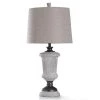 Cinder Ford 33 in. Light Gray Stone with Gun Metal Finished Accents Bedside Lamp by StyleCraft