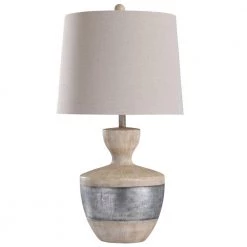 Haverhill 31 in. Light Tan, Silver Table Lamp by StyleCraft