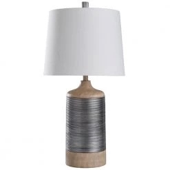 Haverhill 32 in. Light Tan, Silver Table Lamp by StyleCraft