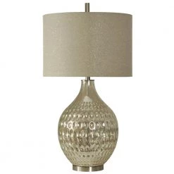 35 in. Mercury Table Lamp with Sparkle Hardback Fabric Shade by StyleCraft