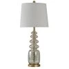 32 in. Mercury Table Lamp with Off-White Hardback Fabric Shade by StyleCraft