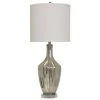 37 in. Mercury Table Lamp with White Hardback Fabric Shade by StyleCraft