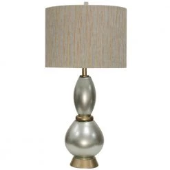 34 in. Nabanil Gold/Silver Table Lamp with Gold Styrene Shade by StyleCraft