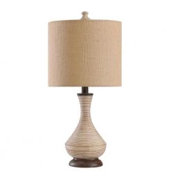 24 in. Natural Gray Table Lamp with Burlap Hardback Fabric Shade by StyleCraft