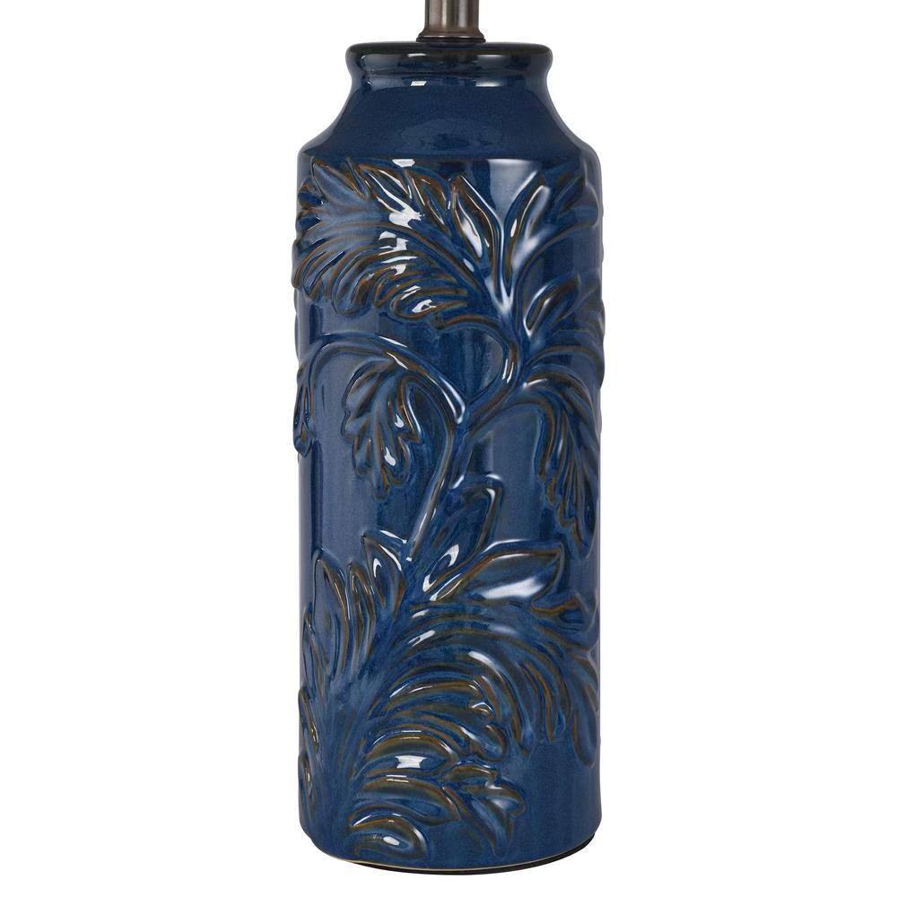 Cloverfeild 24.25 in. Navy Blue Ceramic Bedside Lamp by StyleCraft 6 Cloverfeild 24.25 in. Navy Blue Ceramic Bedside Lamp by StyleCraft - Image 4