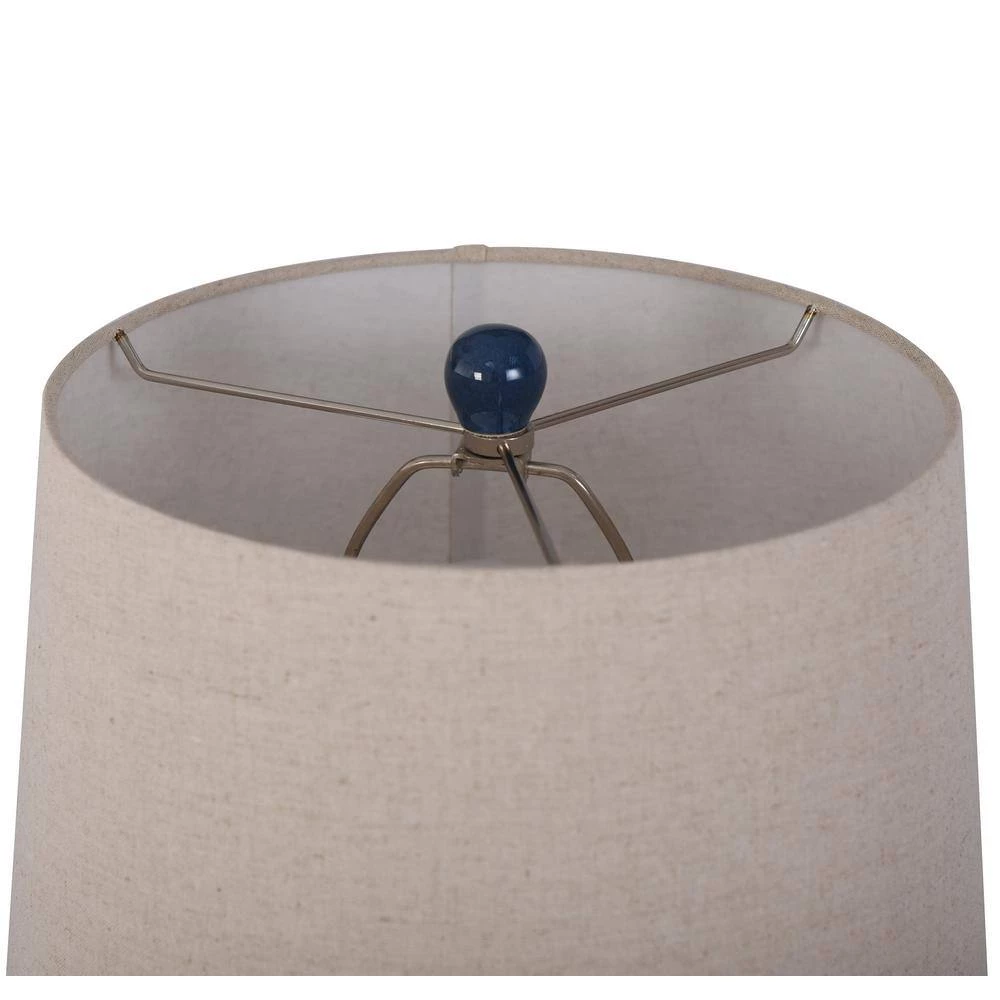 Cloverfeild 24.25 in. Navy Blue Ceramic Bedside Lamp by StyleCraft 7 Cloverfeild 24.25 in. Navy Blue Ceramic Bedside Lamp by StyleCraft - Image 5
