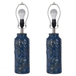 Cloverfeild 24.25 in. Navy Blue Ceramic Bedside Lamp by StyleCraft 11 Cloverfeild 24.25 in. Navy Blue Ceramic Bedside Lamp by StyleCraft -StyleCraft Shop navy blue ceramic stylecraft table lamps tl210272ds 4f 1000